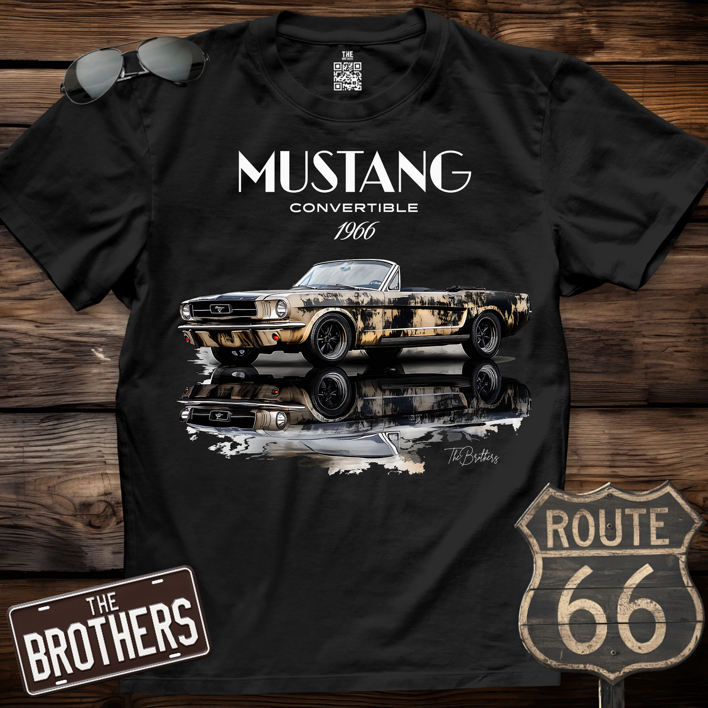 1966 Mustang Convertible Art T-Shirt
