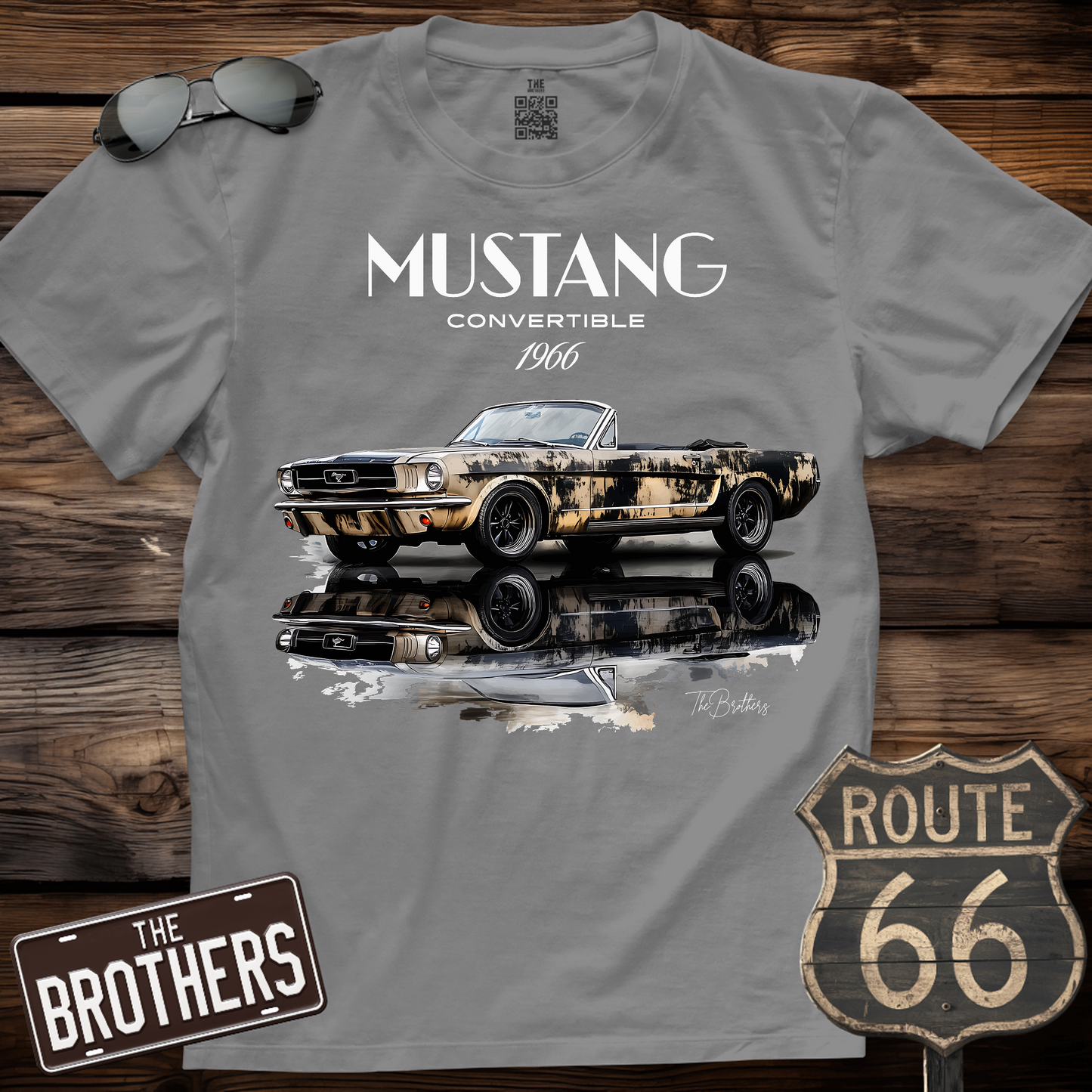 1966 Mustang Convertible Art T-Shirt