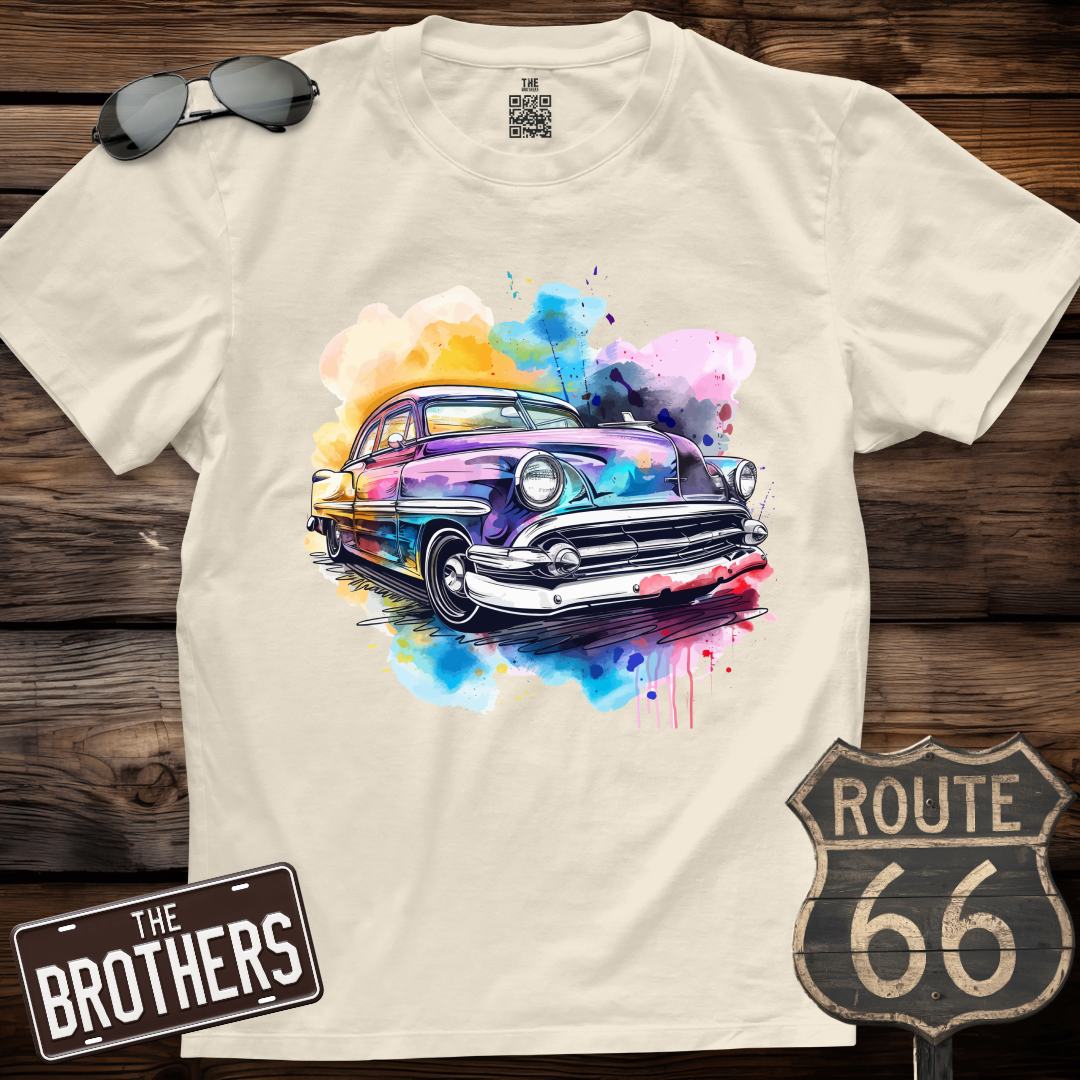 Vibrant Retro Wheels T-Shirt
