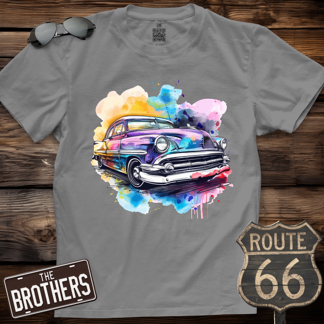 Vibrant Retro Wheels T-Shirt