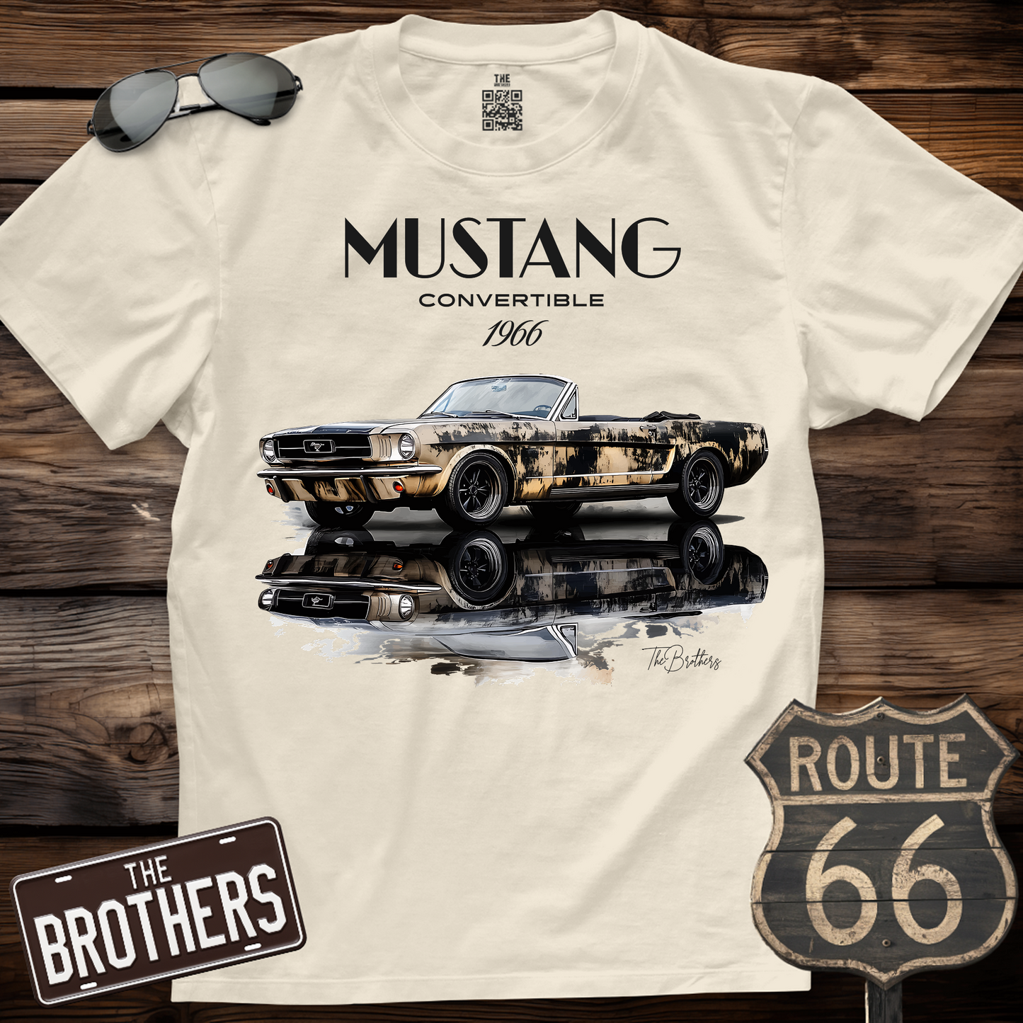 1966 Mustang Convertible Art T-Shirt