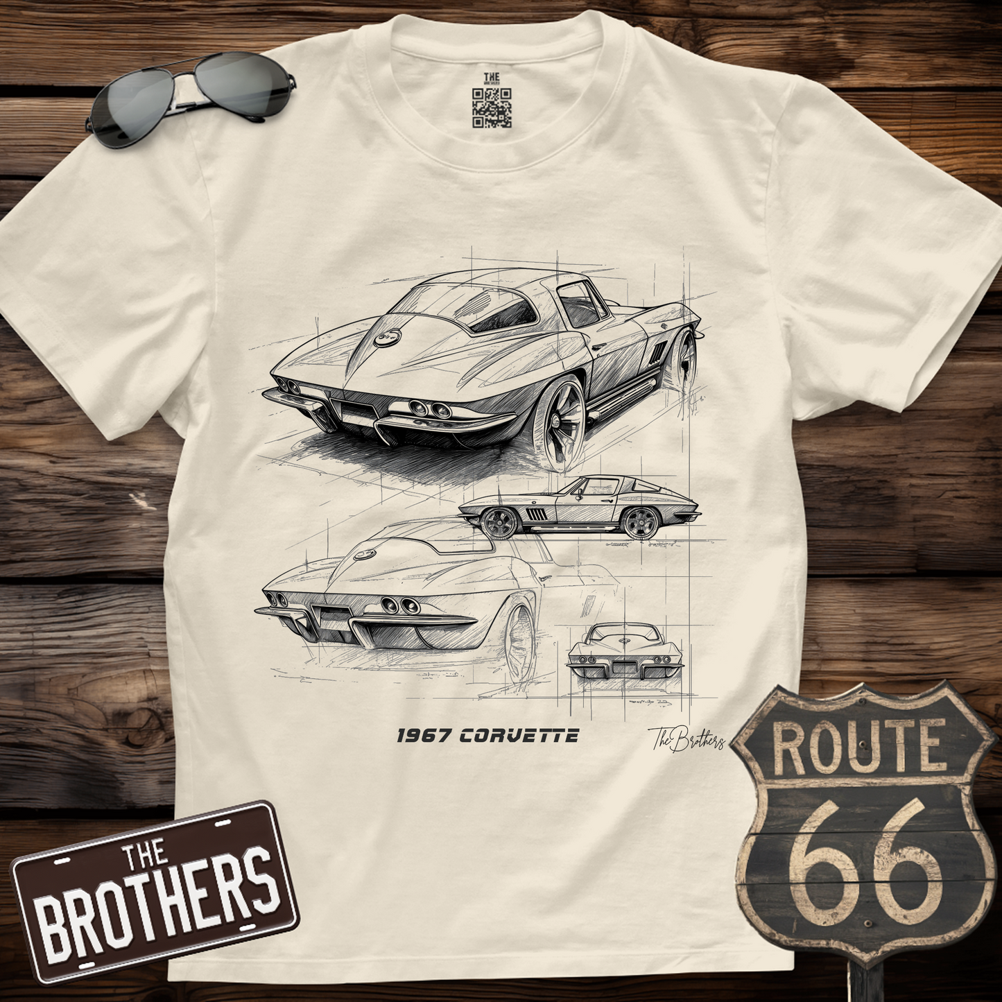 1967 Corvette Stingray Blueprint  T-Shirt