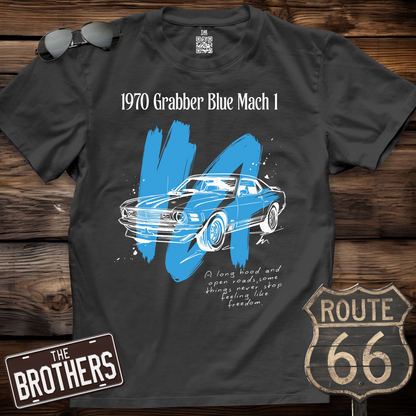 1970 Grabber Blue Mach 1 Sketch T-Shirt