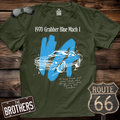 1970 Grabber Blue Mach 1 Sketch T-Shirt