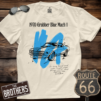1970 Grabber Blue Mach 1 Sketch T-Shirt