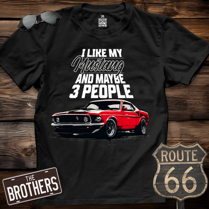 I Like My Mustang And 3 People T-Shirt