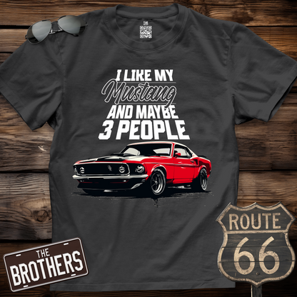 I Like My Mustang And 3 People T-Shirt