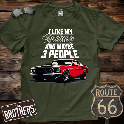 I Like My Mustang And 3 People T-Shirt