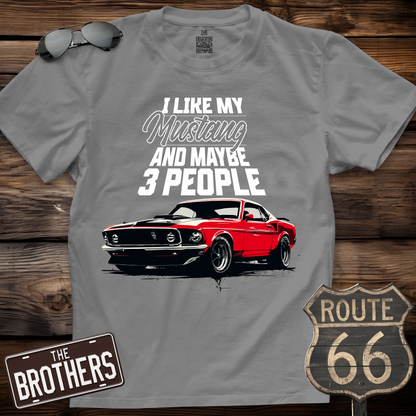 I Like My Mustang And 3 People T-Shirt