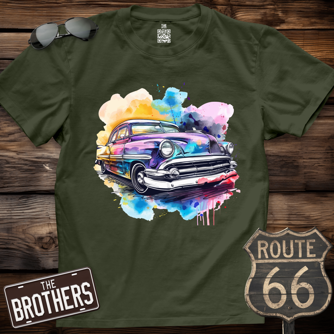 Vibrant Retro Wheels  T-Shirt