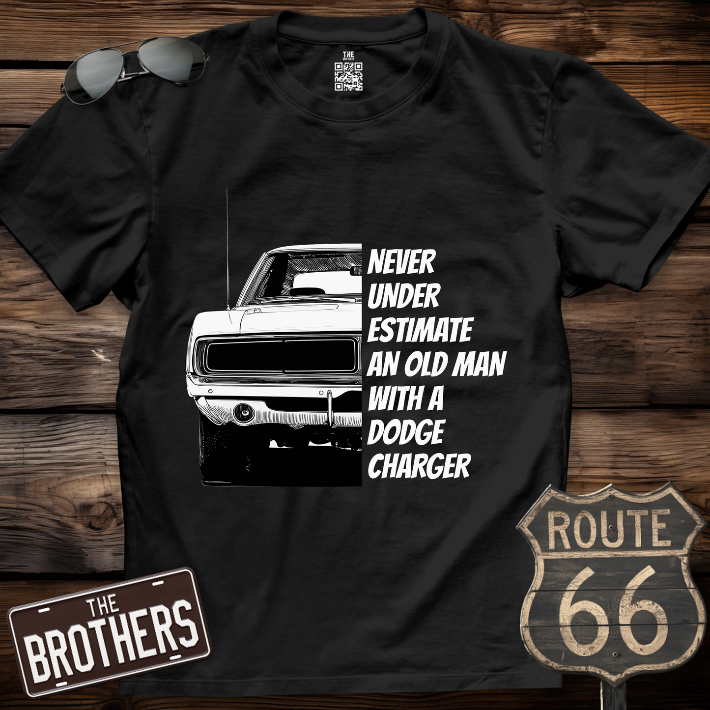 Old Man With A Dodge Charger T-Shirt