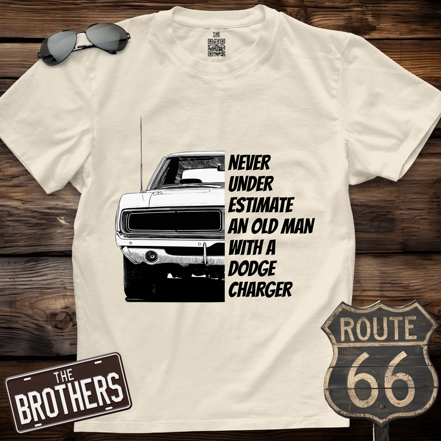 Old Man With A Dodge Charger T-Shirt