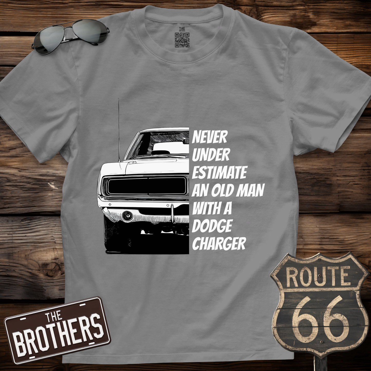 Old Man With A Dodge Charger T-Shirt