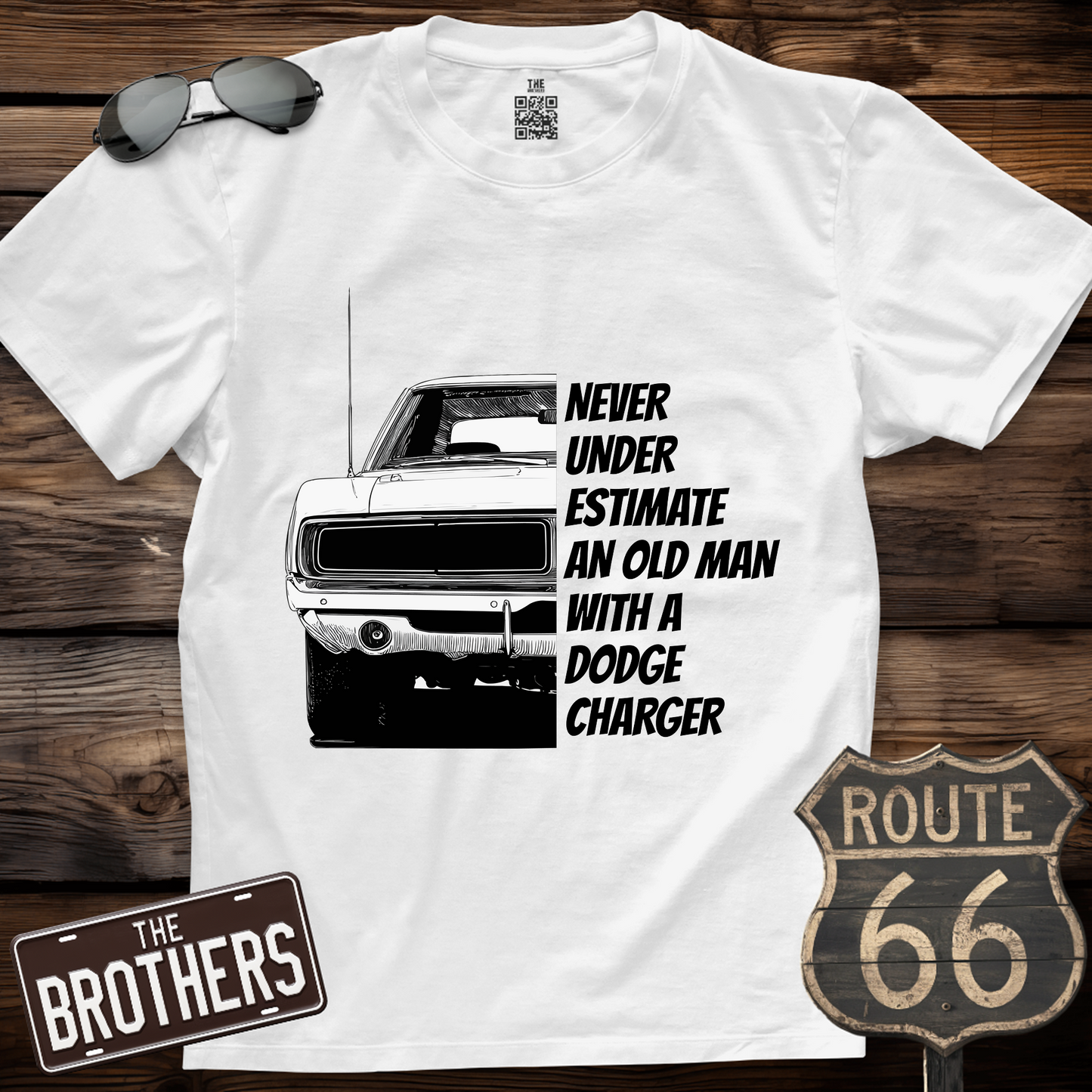 Old Man With A Dodge Charger T-Shirt